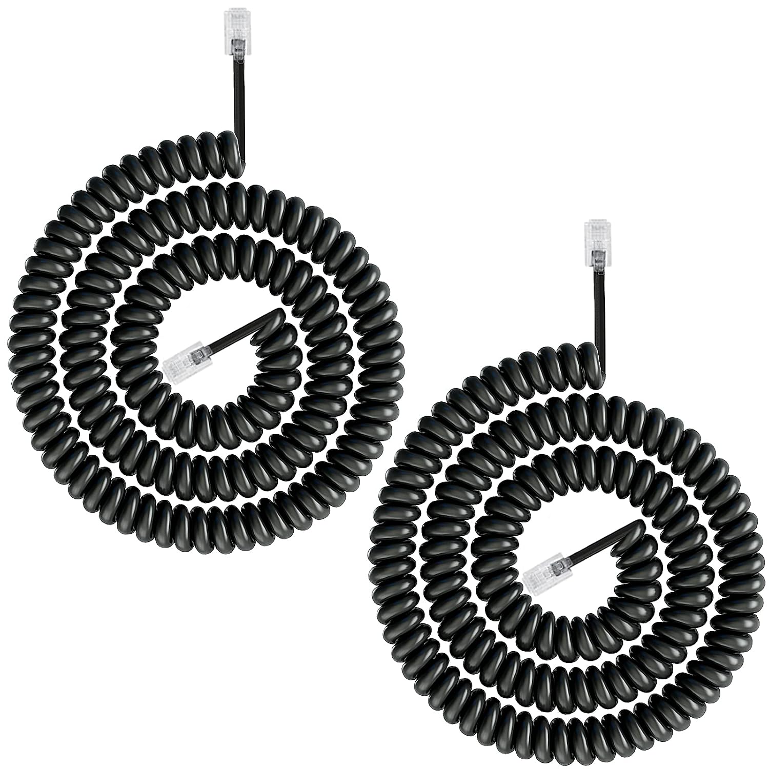2er-pack Spiral-telefonkabel – 4 Meter – Schwarz – Zuverlässige Verbindung – Für Zuhause Und Büro