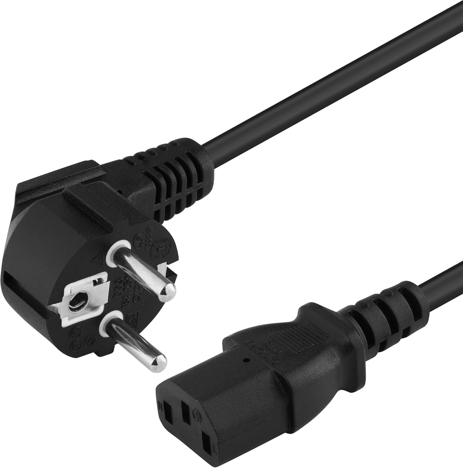 Pc-netzkabel – 1 Stück – Schwarz 3x1mm² – Schuko-stecker Auf C13 – Für Computer Und Monitor – 5 Meter