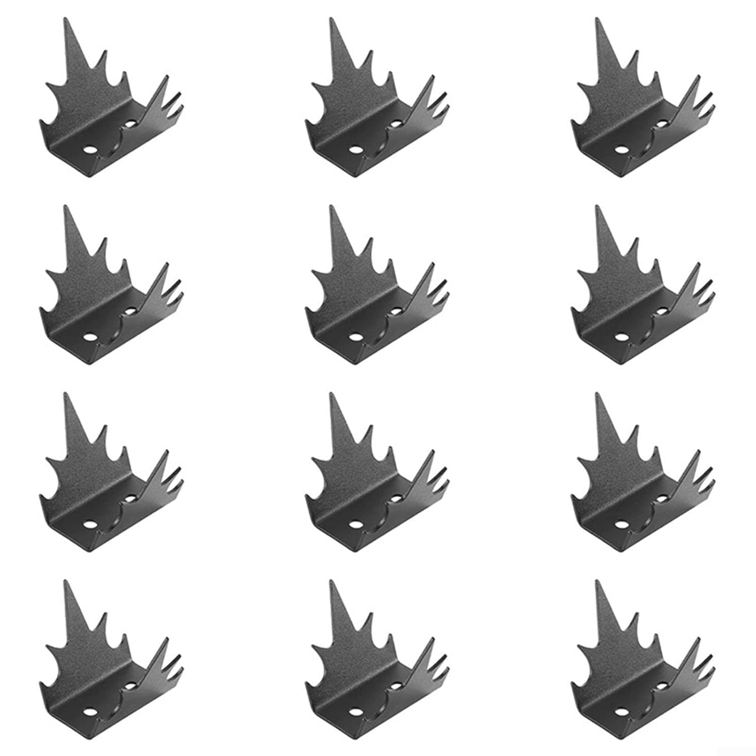 Überkletterschutz-zaunspitzen – 12er-pack – Schwarzes Metall – Robuster Schutz – Garten- Und Mauerschutz – 19 X 8 X 7 Cm