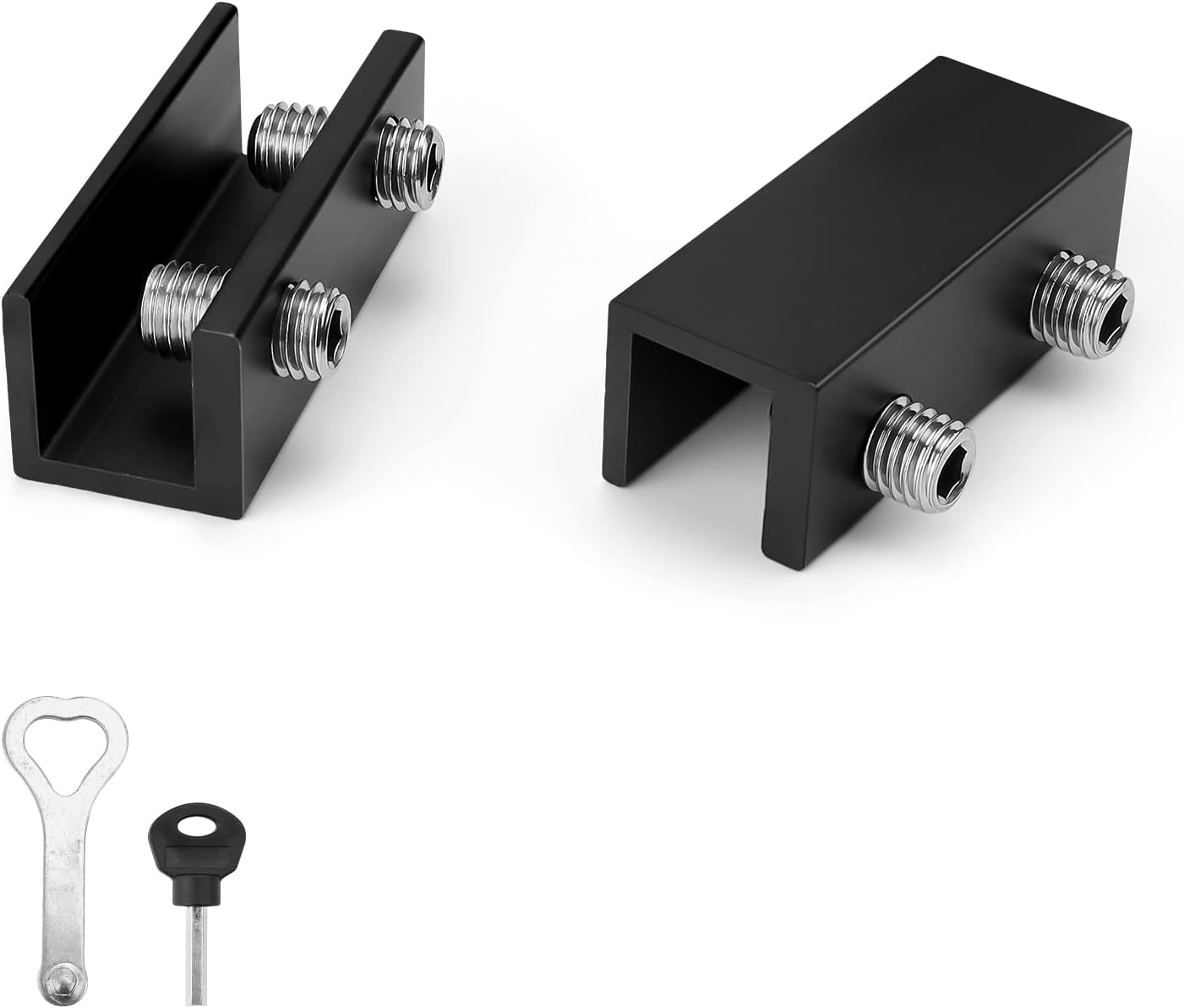 Schiebetürschloss – 2 Stück – Schwarze Aluminiumlegierung – Verstellbar Und Sicher – Für Haus Und Wintergarten – Universalgröße