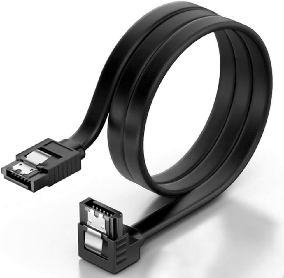 Sata Iii-kabel, 35 Cm, 90°-winkelstecker Mit Verriegelung, 6 Gbit/s Übertragungsgeschwindigkeit Für Ssd, Hdd, Cd/dvd, L-förmiger Metallclip-anschluss, Kompatibel Bis Serial Ata/600