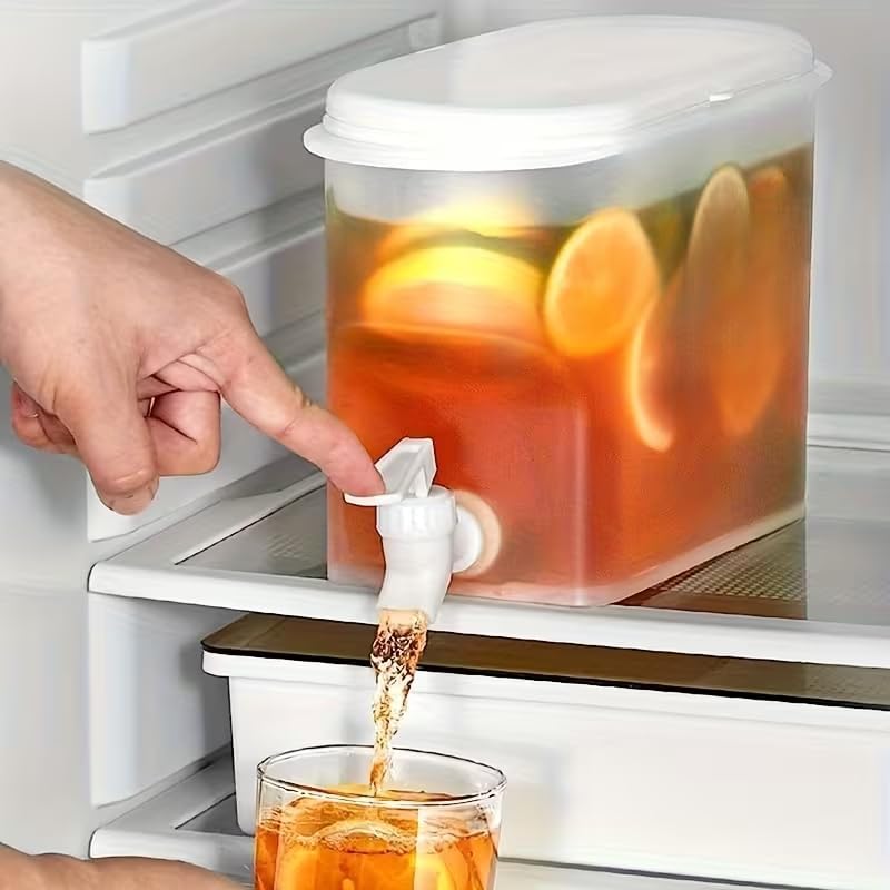 3-liter-getränkespender – Robustes Kunststoffgehäuse – Mit Auslaufsicherem Zapfhahn – Für Fruchtwasser Und Limonade – Ideal Für Kühlschränke Und Partys