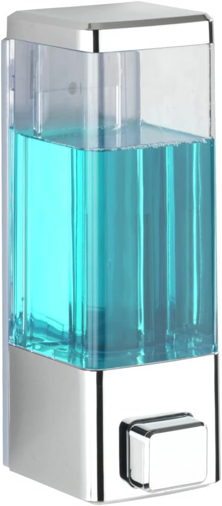 Flüssigseifenspender – 1 Stück – Verchromter Kunststoff – Wandmontage Ohne Bohren – Bad Und Küche – 320 Ml