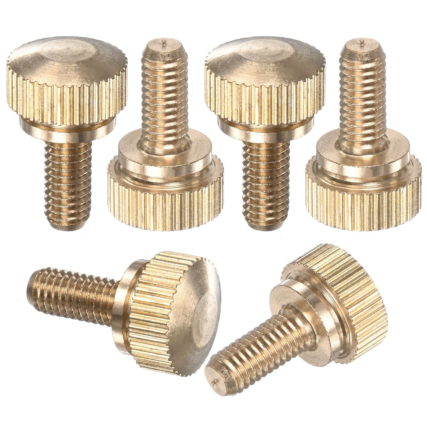 Schulterschrauben Aus Messing – 6 Stück – M5x10 Mm Rundkopf Mit Rändelung – Präzisionsbefestigung Für Elektronik – Pc-reparatur – Goldfarben
