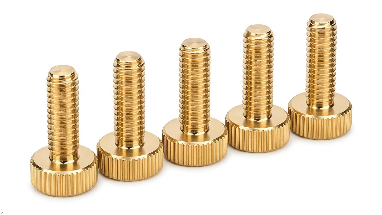 M6 Messing-rändelschrauben – 5er-pack – 15 Mm Flachkopf – Präzise Befestigung – Möbel Und Hi-fi – Gold