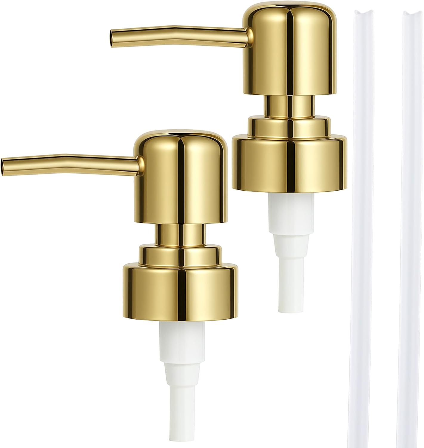 Set Mit 2 Goldenen Seifenpumpen – Abs-kunststoff – 24–26 Mm Gewinde – Auslaufsicherer Mechanismus – Für Bad Und Küche