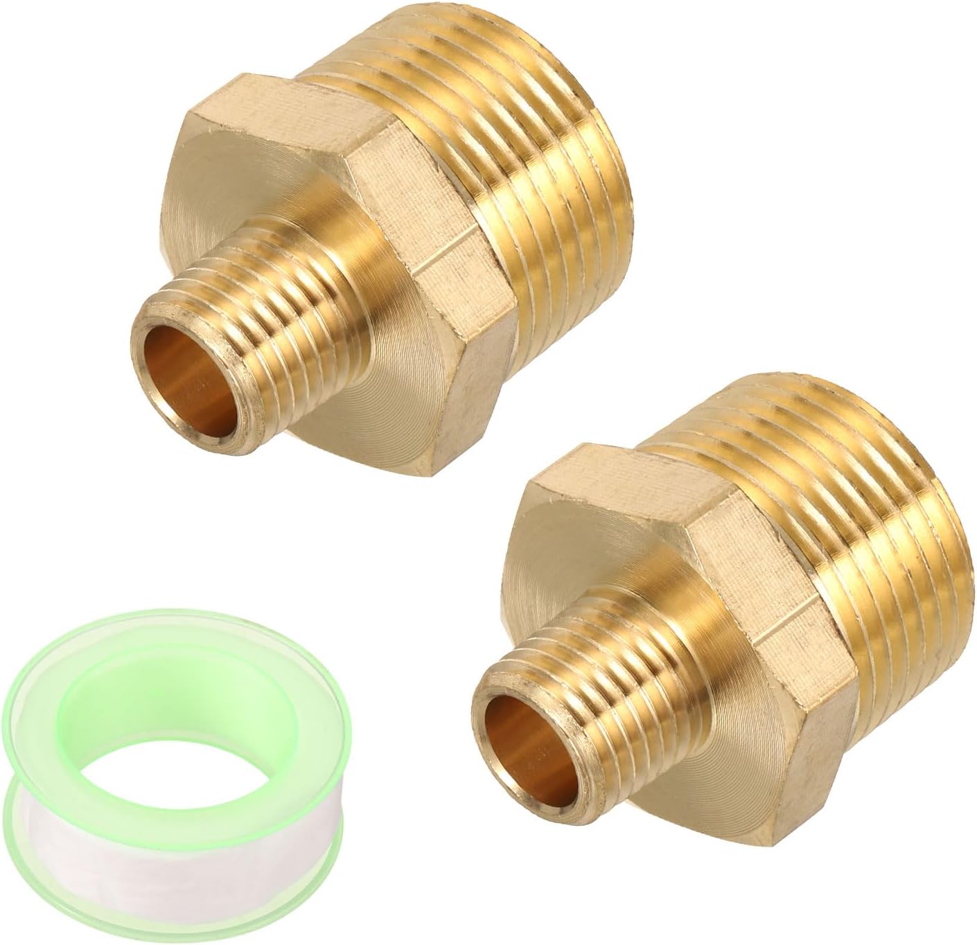 Messing-rohrverschraubung – 2 Stück – Goldfarben, Sechskant – Npt-gewindeadapter – Sanitär- Und Gasinstallation – 1/4 X 3/4 Zoll