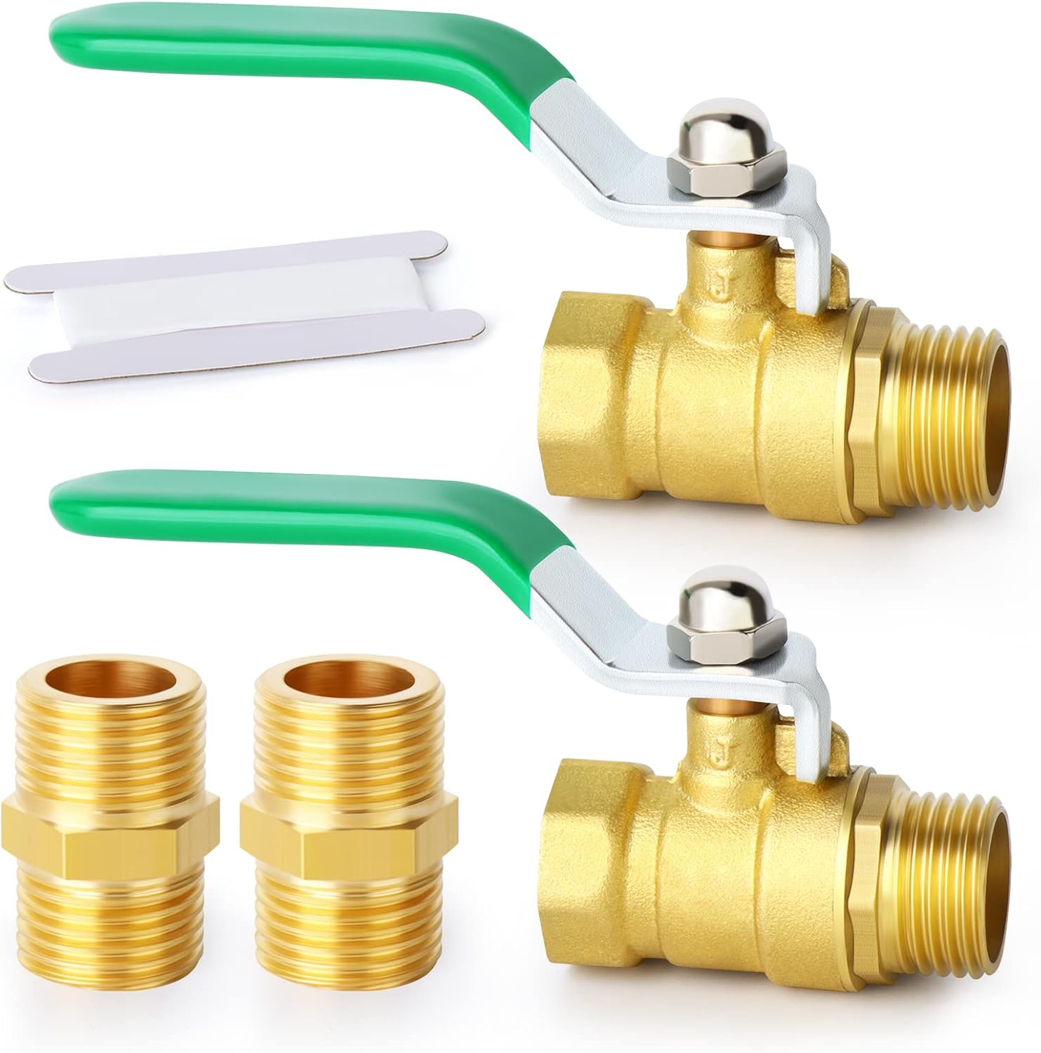 Set Mit 2 Kugelhähnen Und Anschlüssen – Massives Messing – 1/4"-bsp-schnellanschluss – Für Sanitär- Und Gasinstallationen