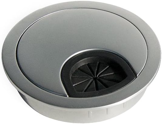 Runde Kabeldurchführung – 1 Stück – Mattes Chrom-finish, Zamak – Einbau-kabelabdeckung – Homeoffice – Durchmesser 6,8 Cm