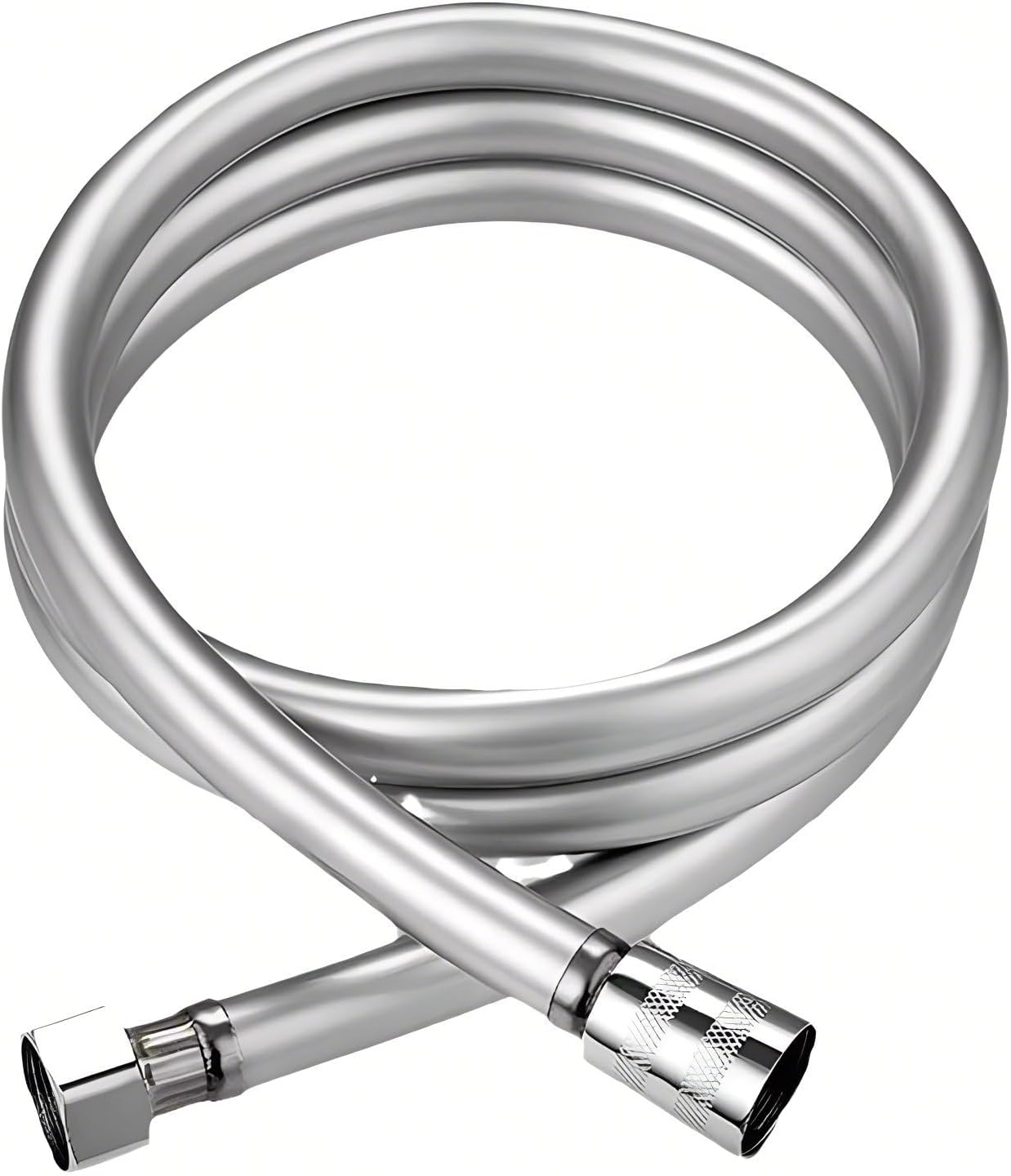 Duschschlauch – 1 Meter – Pvc Und Edelstahl – Verdrehsicher – G1/2-anschluss – Silber