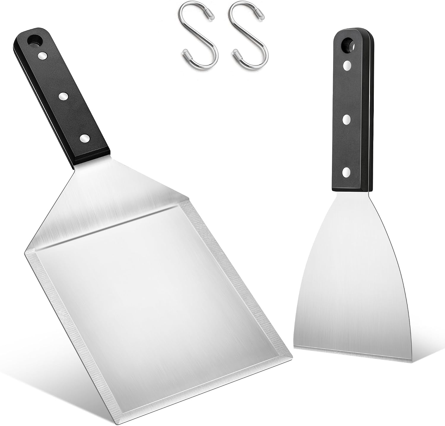 2er-set Grillspatel – Edelstahl – Für Burger, Steaks Und Grillplatten – Hitzebeständig – 30 Cm Und 23 Cm