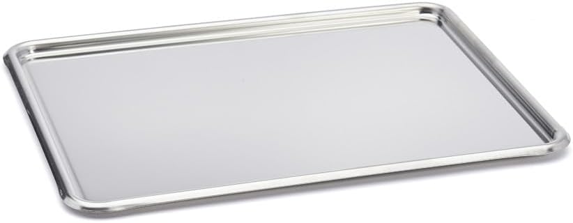 Gebäckplatte – 1 Stück – Edelstahl – Abgerundete Kanten Mit Spiegelglanz – Vitrine Und Buffet – 31 X 24 Cm