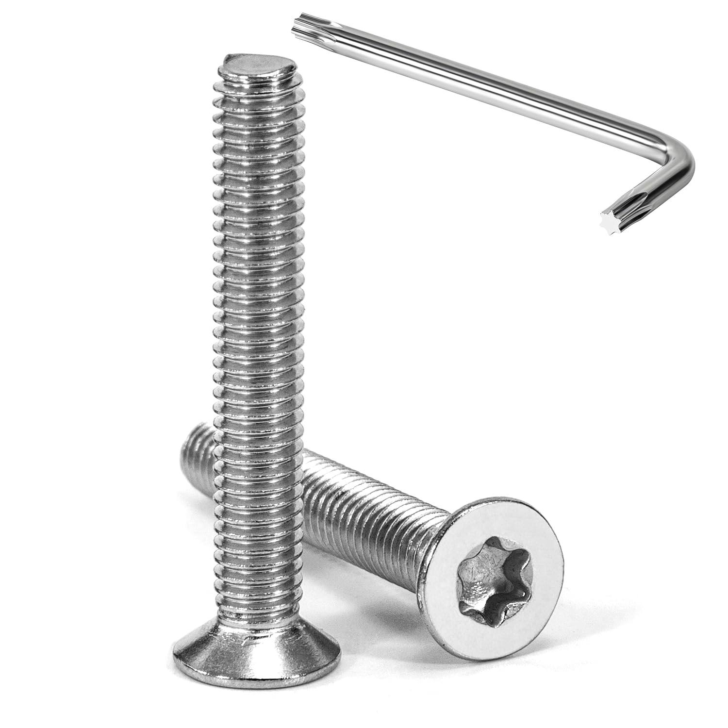 Torx-senkkopfschrauben M6x40 – 20er-pack – Edelstahl A2 – Hochleistungsbefestigung – Holzbearbeitung Und Maschinenbau – Silber