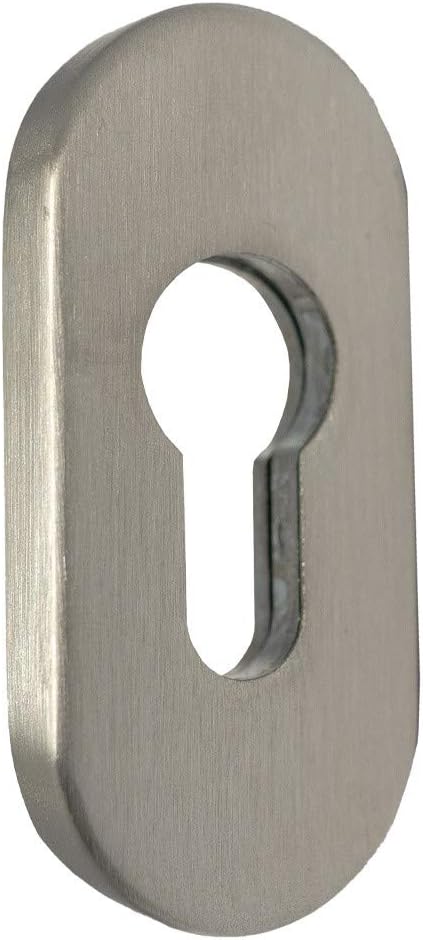 Schutzrosette – 1-teilig – Edelstahl Matt – Profilzylindersicherheit – Eingangs- Und Bürotür – 74 X 33 X 9 Mm