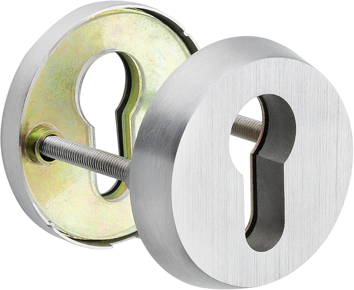 Sicherheitsrosette – 1 Stück – Mattierter Edelstahl V2a – Einbruchschutzklasse Es1+fs – Für Gepanzerte Außentüren – Durchmesser 53 Mm