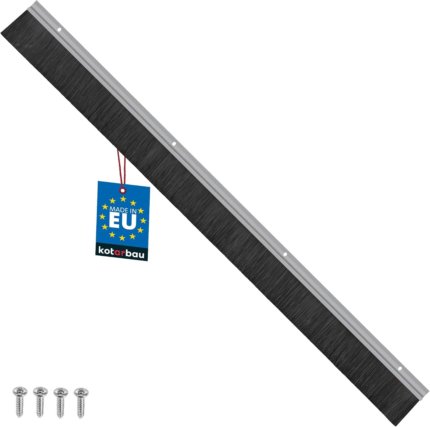 Türbodenbürste – 1 Meter – Aluminium Und Nylon – Wärmedämmung Und Insektenschutz – Für Eingangsbereich Und Garage – Silber, 60 Mm