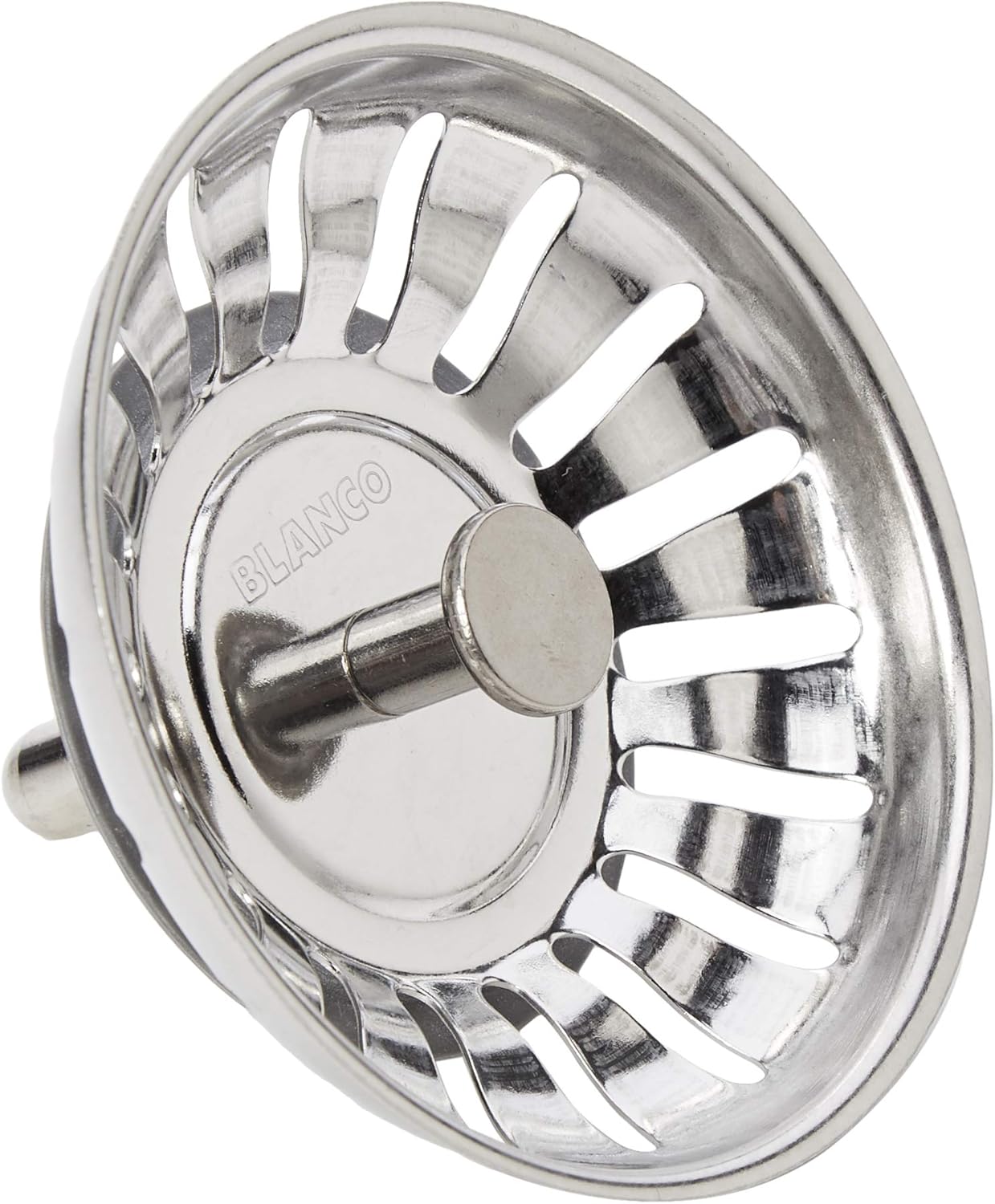 Sieb Mit Stange Und Kugel Für Spülbecken – 1 Stück – Edelstahl – Exzentrisches Ablaufsystem – Kompatibel Mit Modernen Spülbecken – Durchmesser 52 Mm