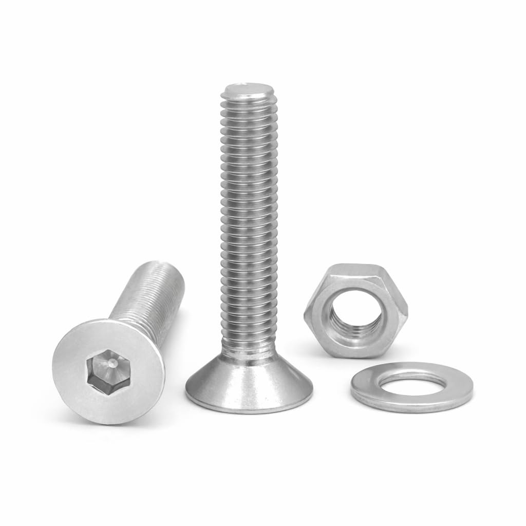 Senkkopfschrauben M10x60 – 10er-pack – Edelstahl A2 – Korrosionsbeständige Befestigung – Für Heimwerker Und Industrie – Silber