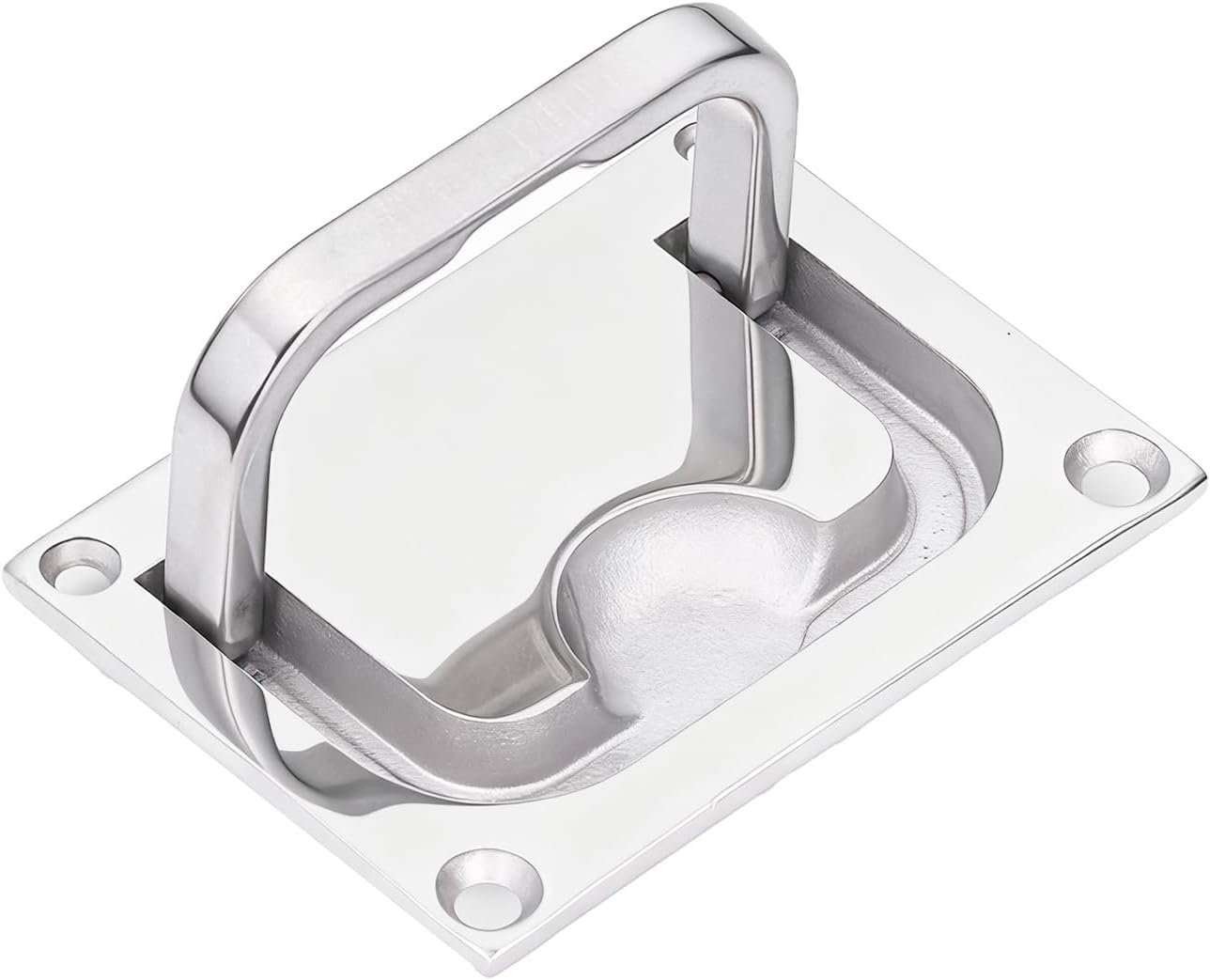 Rechteckiger, Eingelassener Griff – 2er-set – Edelstahl 316 – Unauffällige Lukenöffnung – Für Boote, Yachten Und Den Maritimen Bereich – 76 X 56 Mm, Silber