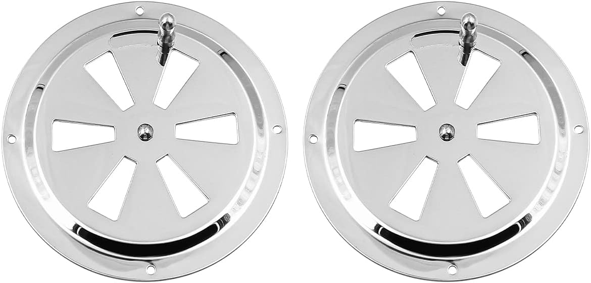 Set Mit 2 Marine-lüftungsgittern – Edelstahl 316 – Verstellbare Seitenklappe – Für Boote, Wohnwagen, Garagen – 12,7 Cm