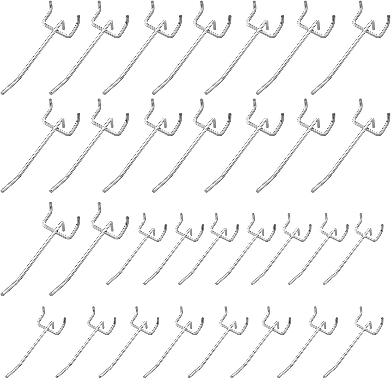 30er-pack Lochwandhaken – Edelstahl – Stabile 3-arm-konstruktion – Ideal Für Garage Und Werkstatt – 15 X 5 Cm Und 15 X 10 Cm