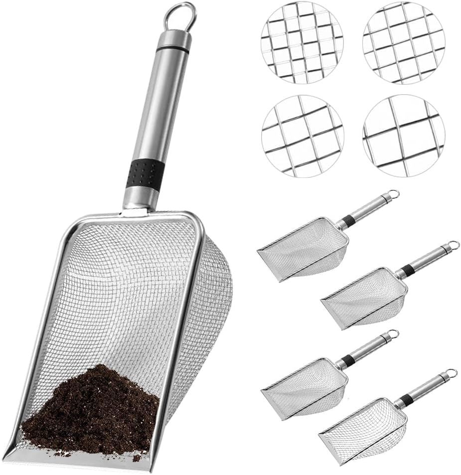 4er-set Gartensiebe Aus Edelstahl – Maschenweite 2–5 Mm – Boden- Und Kompostfilter – Für Gartenarbeit Und Heimwerkerprojekte – Ergonomischer Griff