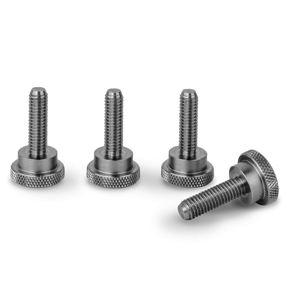 M6x20 Mm Rändelschrauben Mit Schulter – 4er-pack – Edelstahl – Werkzeuglose Manuelle Montage – Industrie Und Heimwerkerbedarf – Silber