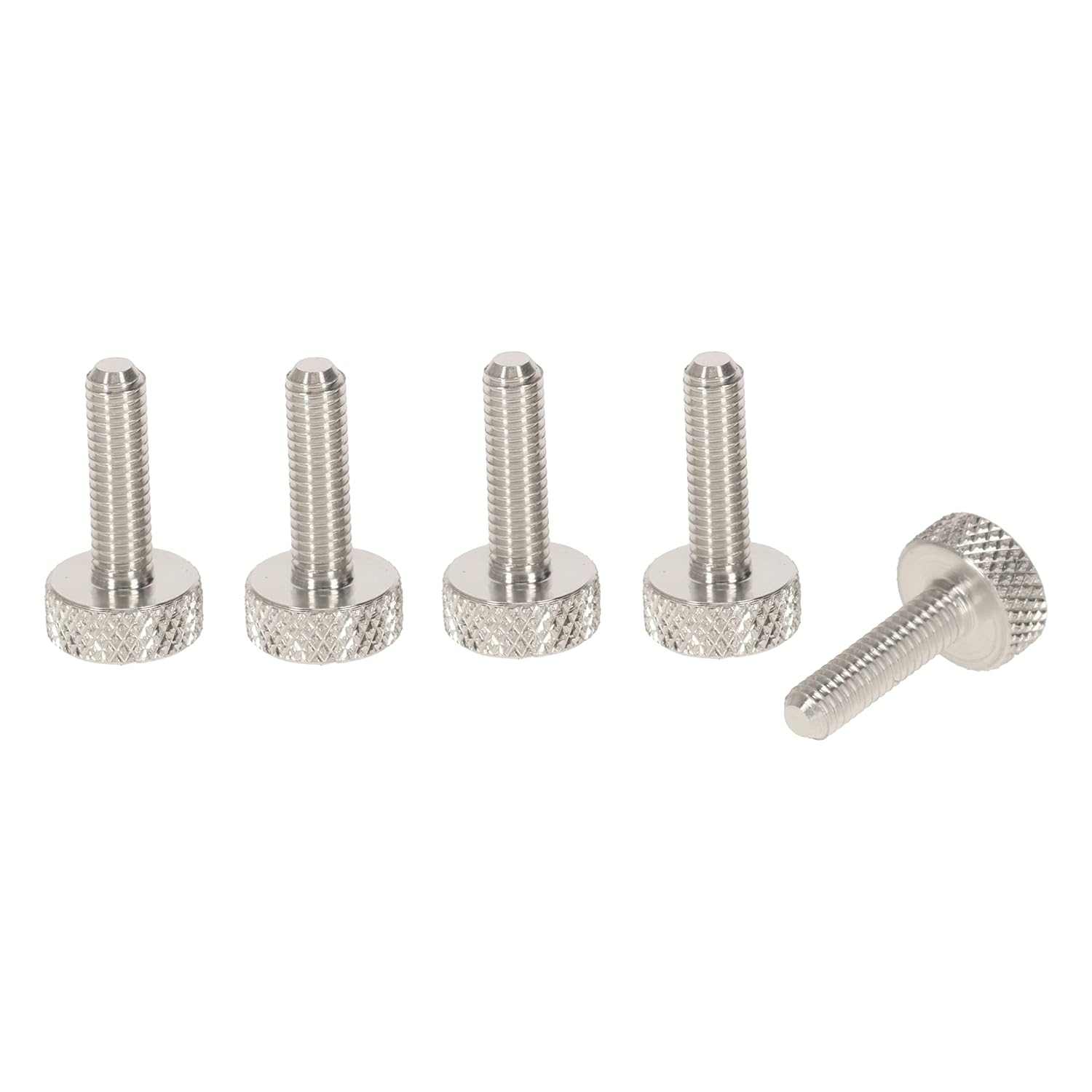 M4 X 15 Mm Rändelschrauben – 5er-pack – Edelstahl – Werkzeugloses Manuelles Anziehen – Für Mechanische Anwendungen Und Möbel – Silber