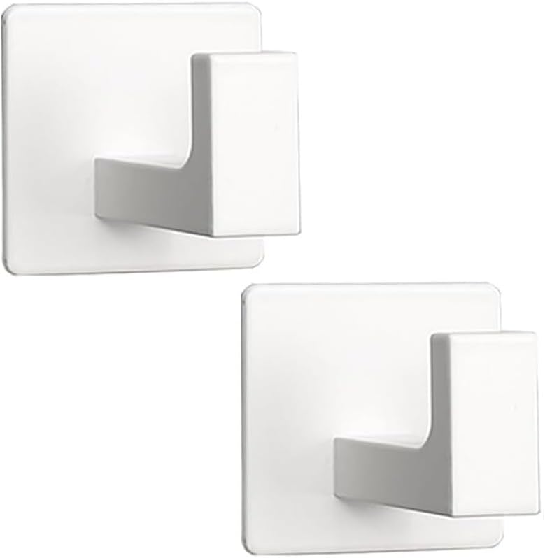 2er-set Wandhaken – Edelstahl 304 – Selbstklebend, Kein Bohren Erforderlich – Für Handtücher Und Kleidung – Bad Und Küche – Silbernes Quadrat