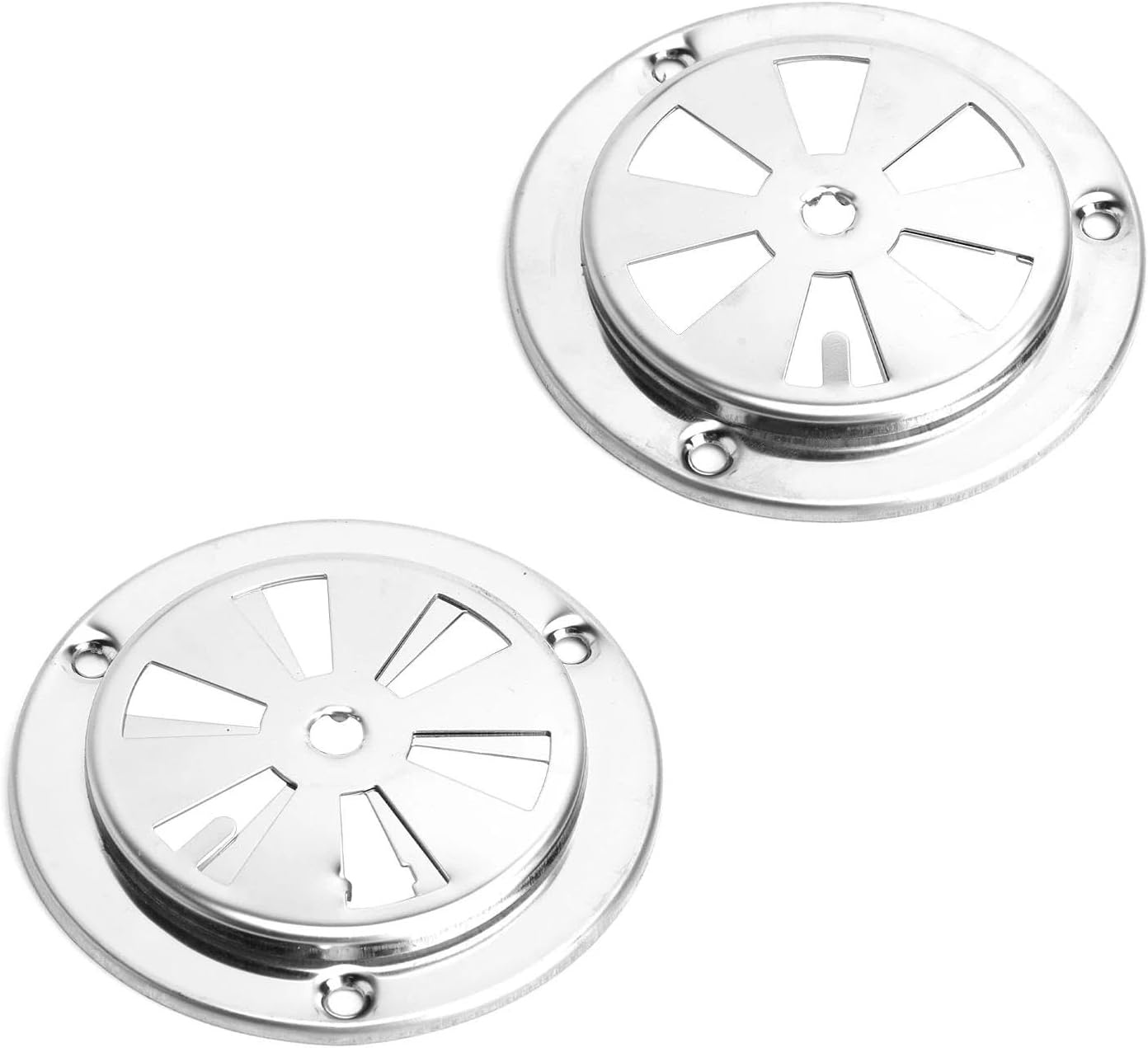 2 Edelstahl-lüftungsrosetten Ø 95 Mm – Verriegelbarer Rundgrill – Luftstromregulierung – Für Grill, Smoker, Wohnmobil, Zuhause