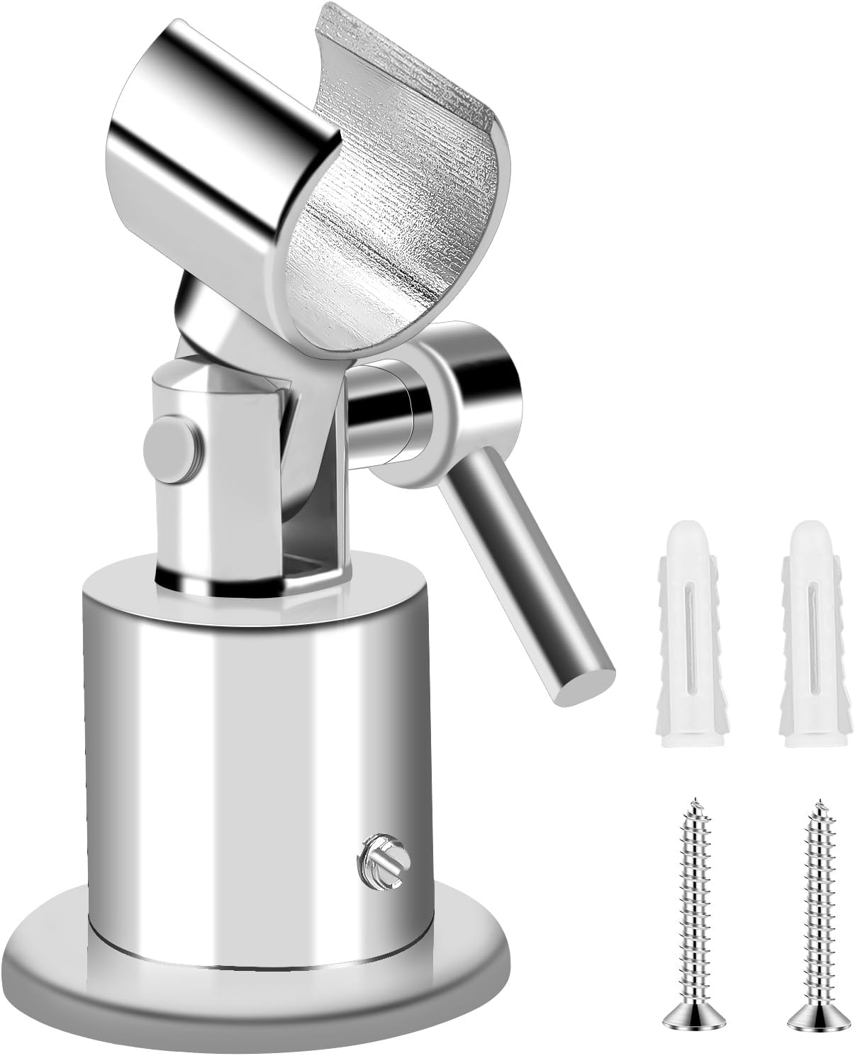 Duschkopfhalterung – 1 Stück – Verchromter Edelstahl – 180° Verstellbar – Universell Passend – Modernes Badezimmer – Metalloberfläche