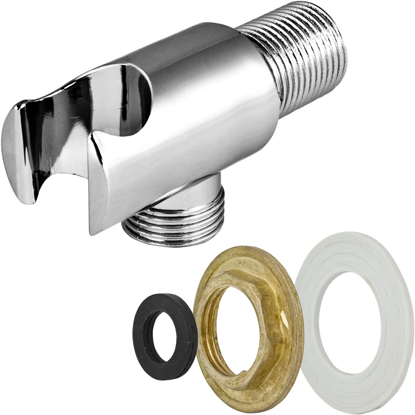 Duschwandarmatur – 1 Stück – Verchromter Kunststoff – Integrierte Flexible Schlauchhalterung – Badezimmer – 1/2-zoll-gewinde
