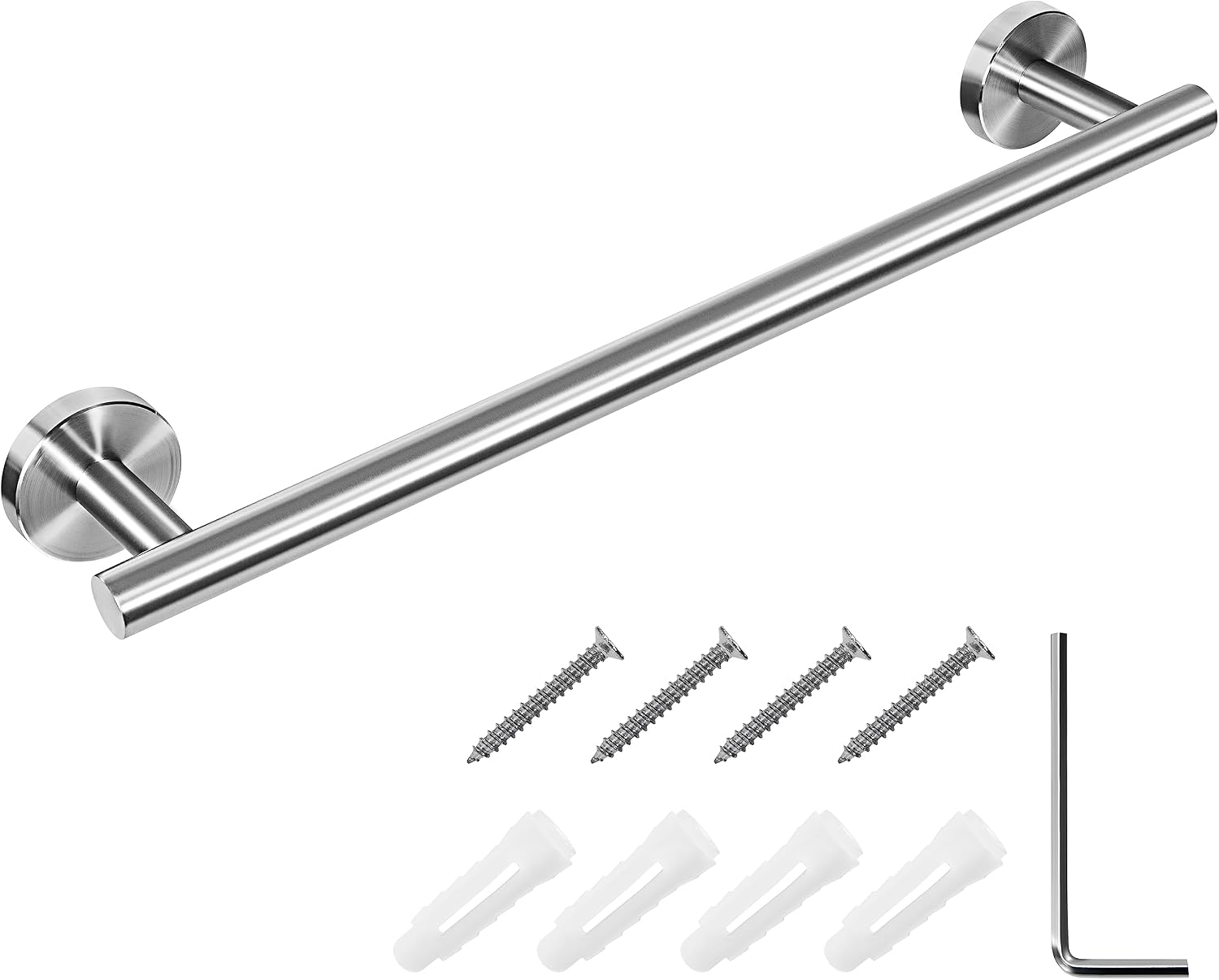 Wandhandtuchhalter – 1 Stück – Gebürsteter Edelstahl 304 – Unauffällige Und Stabile Montage – Für Bad Und Küche – 40 Cm, Silber