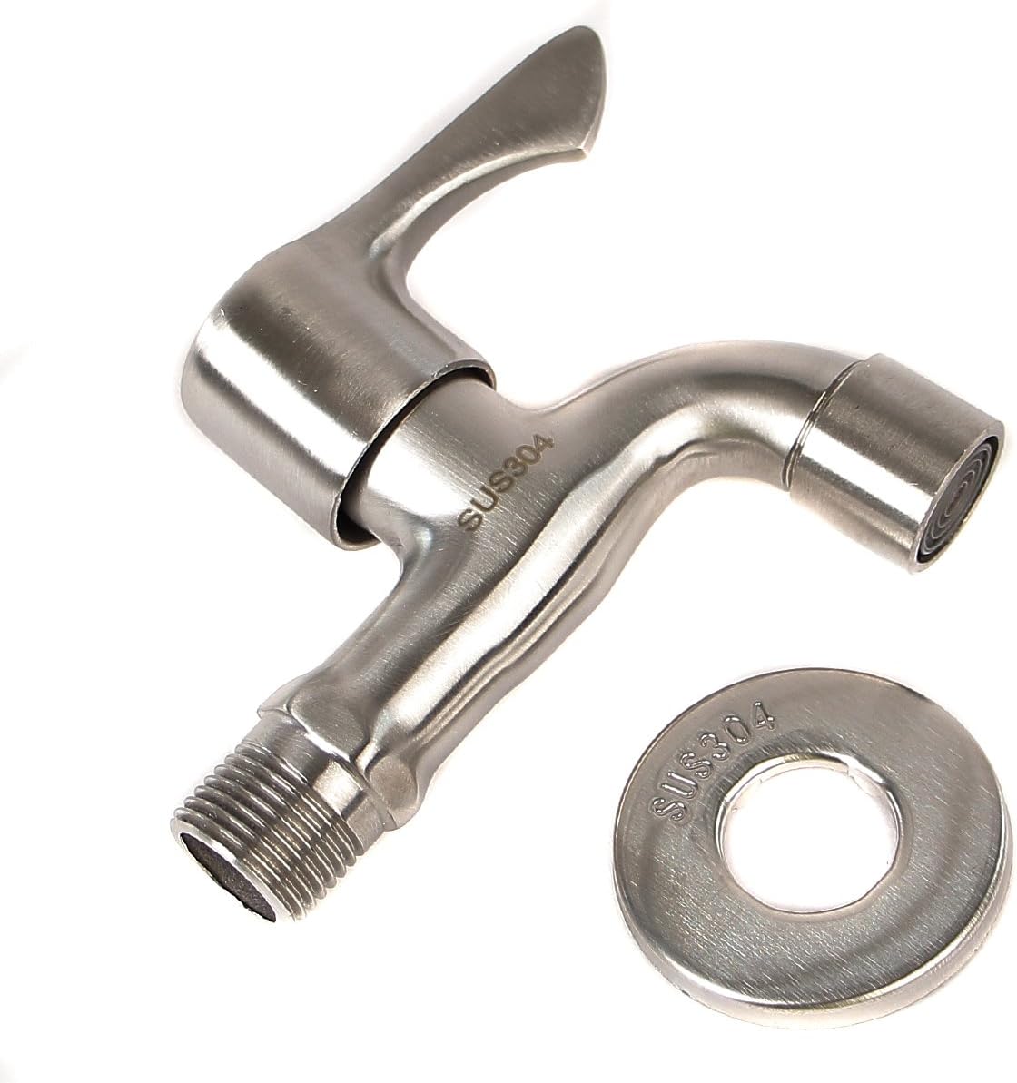 Armatur Aus Edelstahl 304 – 1 Stück – Massives Gusseisen – 1/2"-schlauchanschluss – Für Den Innen- Und Außenbereich Geeignet – Metalloberfläche