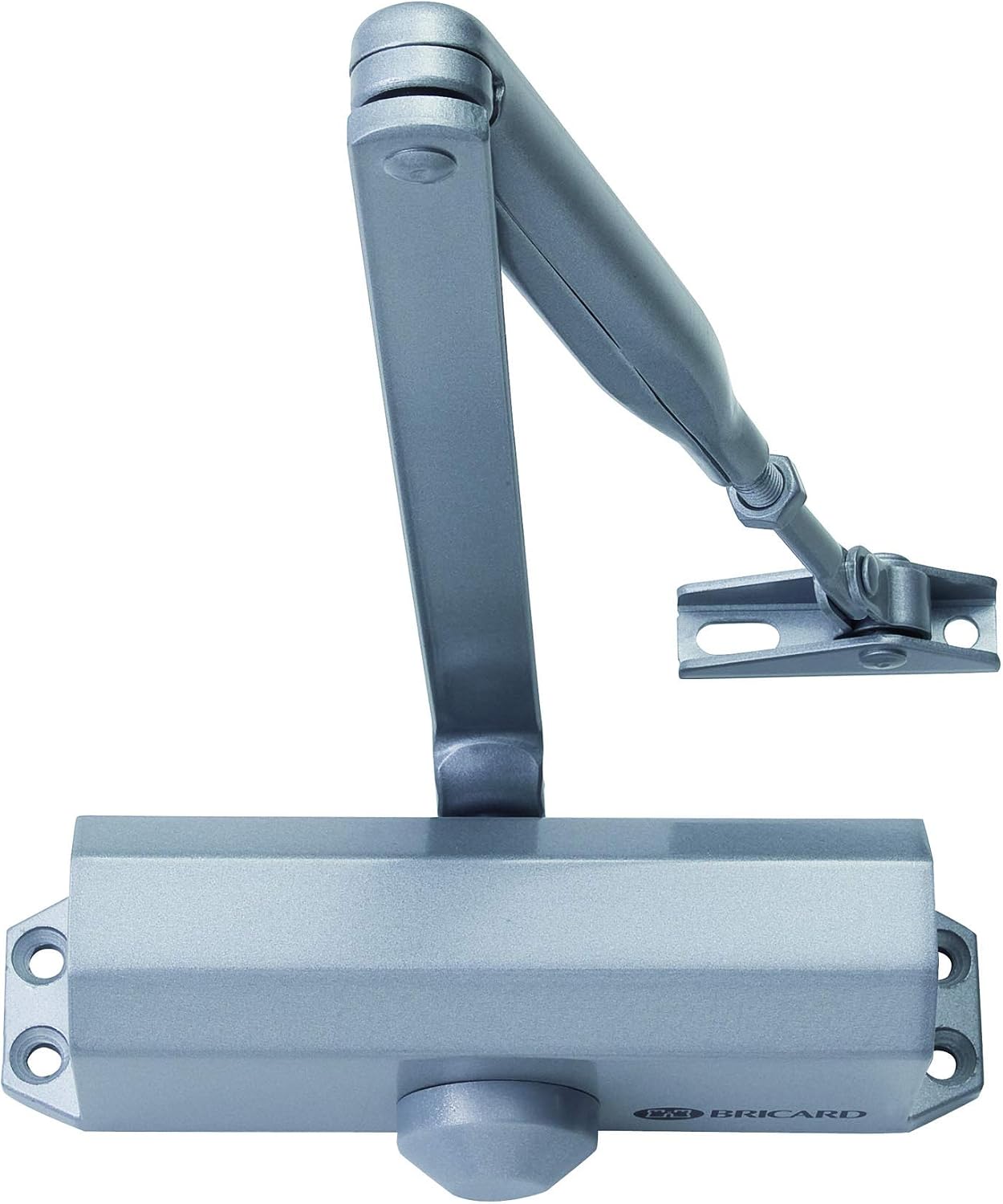 Türschließer Mit Scherenarm – 1 Stück – Silbernes Aluminium – Einstellbare Schließkraft 2 Bis 4 Für Türen Bis 80 Kg – Für Den Innen- Und Außenbereich Geeignet – 179 X 44 X 63 Mm