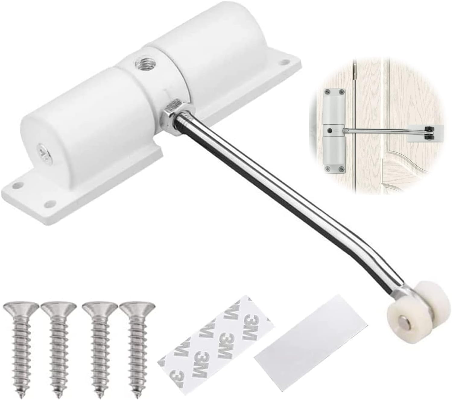 Automatischer Türschließer – 1 Stück – Zinklegierung – Einstellbarer, Geräuschloser Schließmechanismus – Für Zuhause, Büro, Hotel – 16,5 X 12,4 X 3 Cm