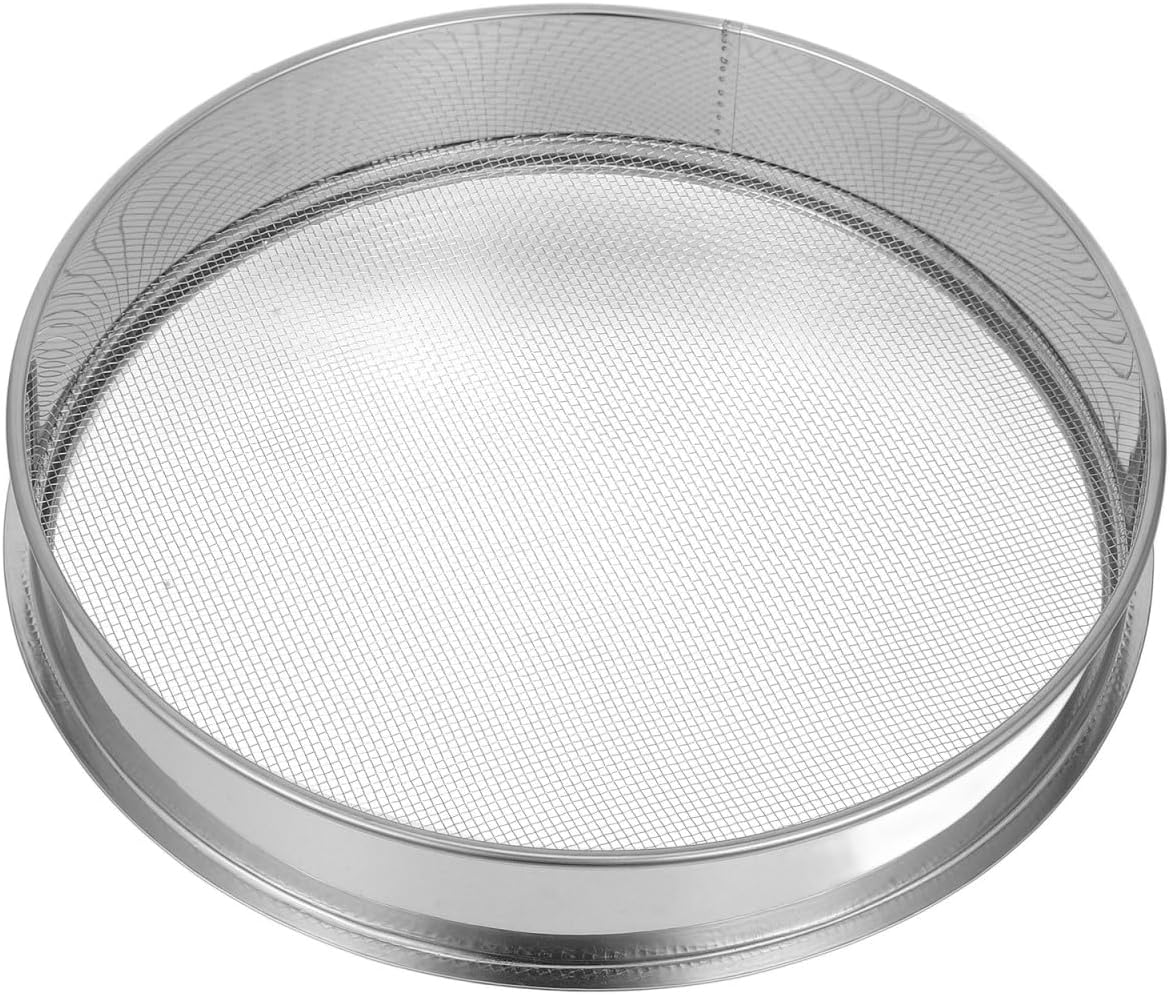 Rundes Erdsieb – 1 Stück – Edelstahl – 2 Mm Maschenweite Für Erde Und Kompost – Gartenarbeit Und Umtopfen – Durchmesser 31,5 Cm