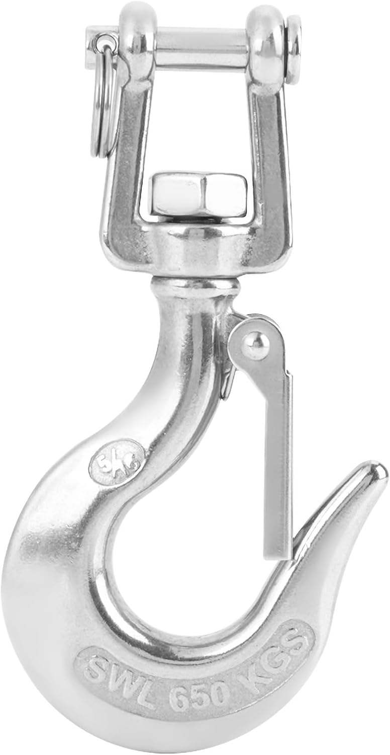 Hebehaken Aus Edelstahl 304 – 1 Stück – 360° Drehbar – Tragkraft 650 Kg – Professionelle Handhabung – Silber