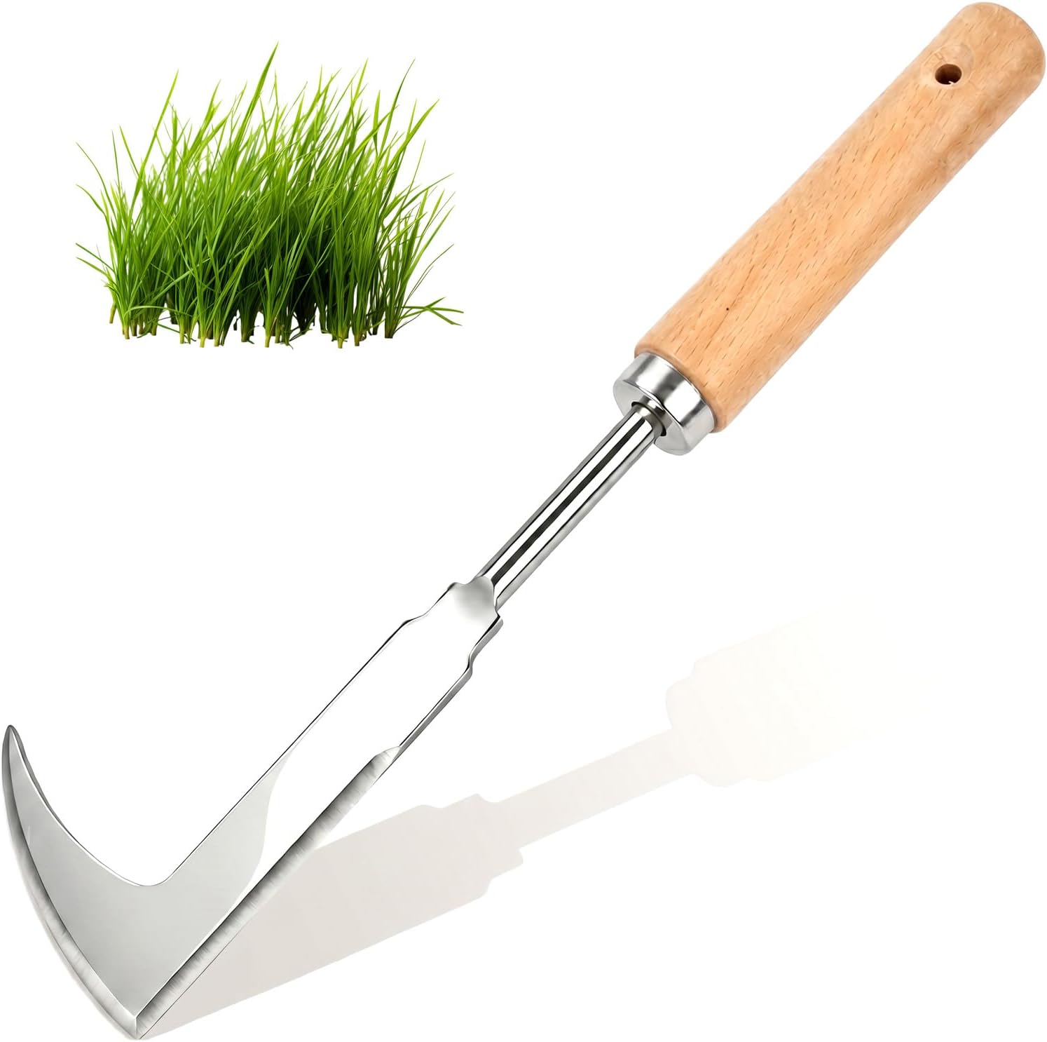 Unkrautstecher – 1-teilig – Edelstahl Und Holz – Gezahnte Klinge Für Fugen – Garten, Terrasse, Einfahrt – 31,5 Cm