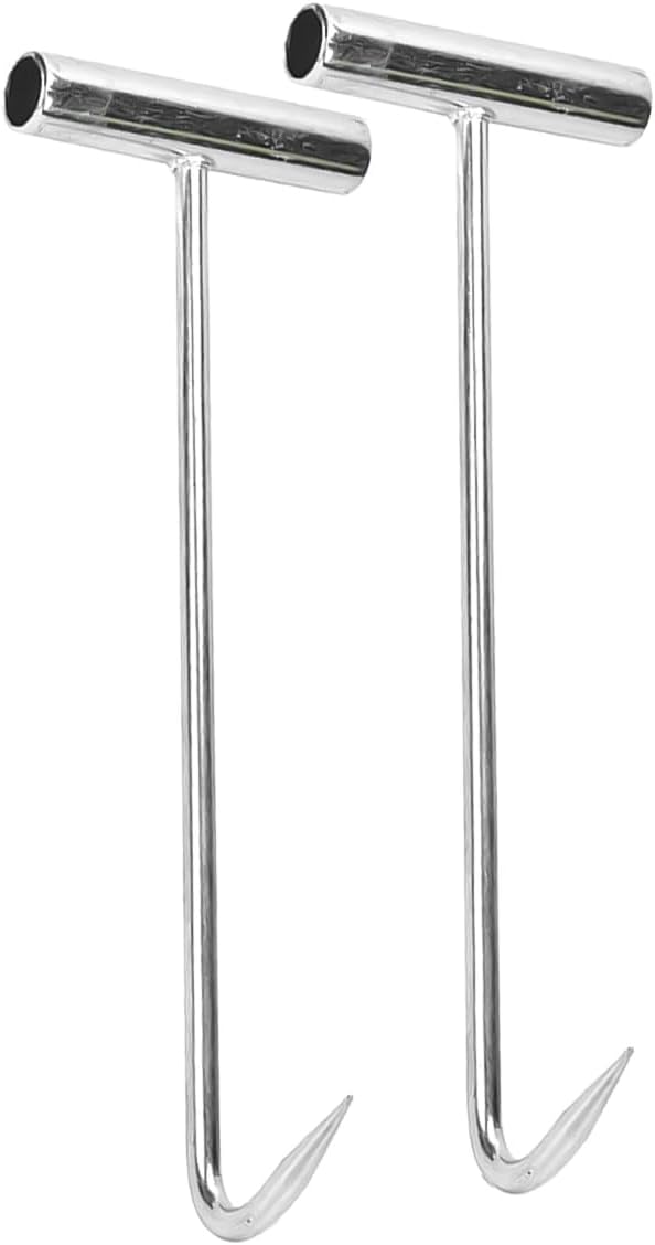 Hebehaken – 2er-set – Edelstahl – Für Schwere Deckel – Für Profis Und Den Privaten Gebrauch – 10,5 X 20 Cm