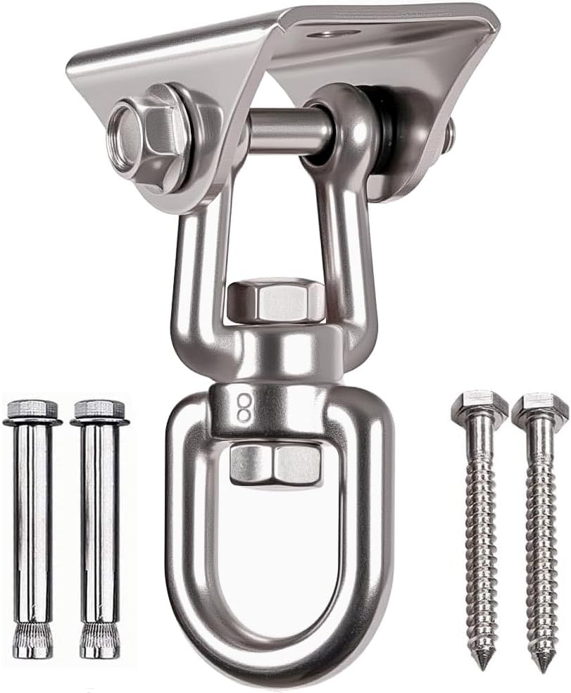 360°-drehhaken – 2er-set – Edelstahl 304 – Robuste Aufhängung – Für Schaukeln Und Hängematten – 7 X 4 X 10 Cm