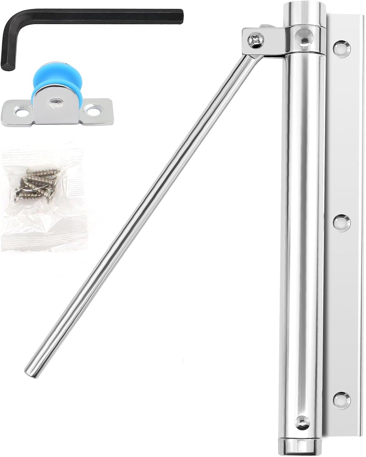 Automatischer Türschließer – 1 Stück – Silberne Aluminiumlegierung – Einstellbare Geschwindigkeit Und Robuste Feder – Für Innentüren Bis 40 Kg – Ideal Für Zuhause, Büro Und Hotel