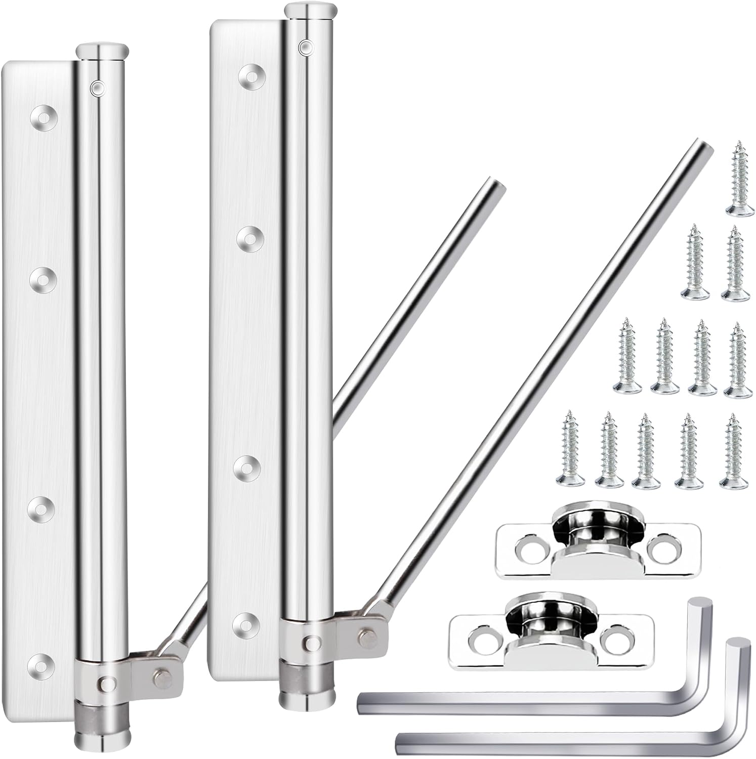 Automatischer Türschließer – 2er-set – Edelstahl – Bis 40 Kg Einstellbar – Für Den Innen- Und Außenbereich – Silber