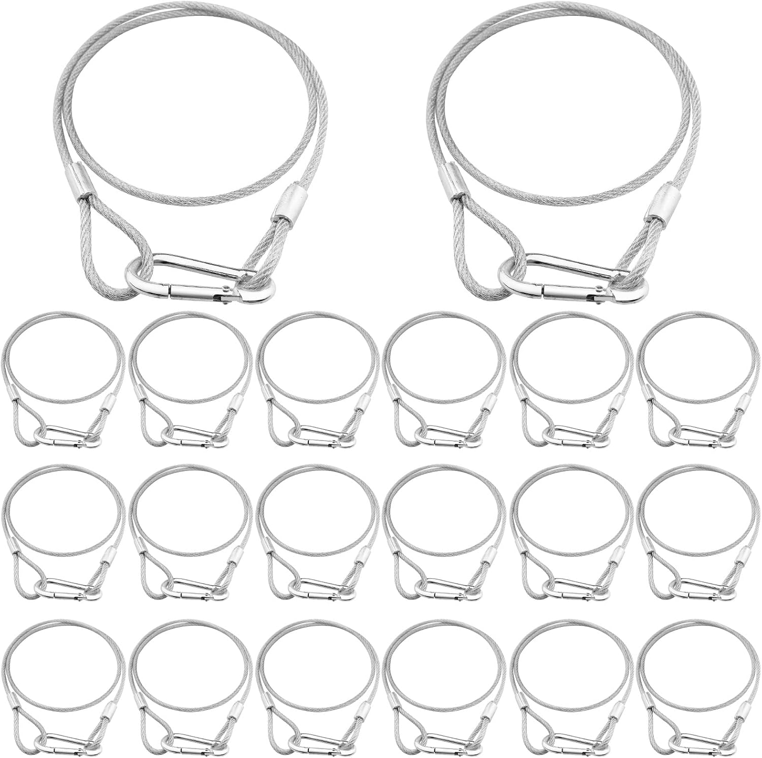 Sicherheitsseil Aus Stahl – 20er-pack – Robustes Edelstahl – Absturzsicherung Für Beleuchtung – Bühne Und Studio – 81,3 Cm, Schwarz