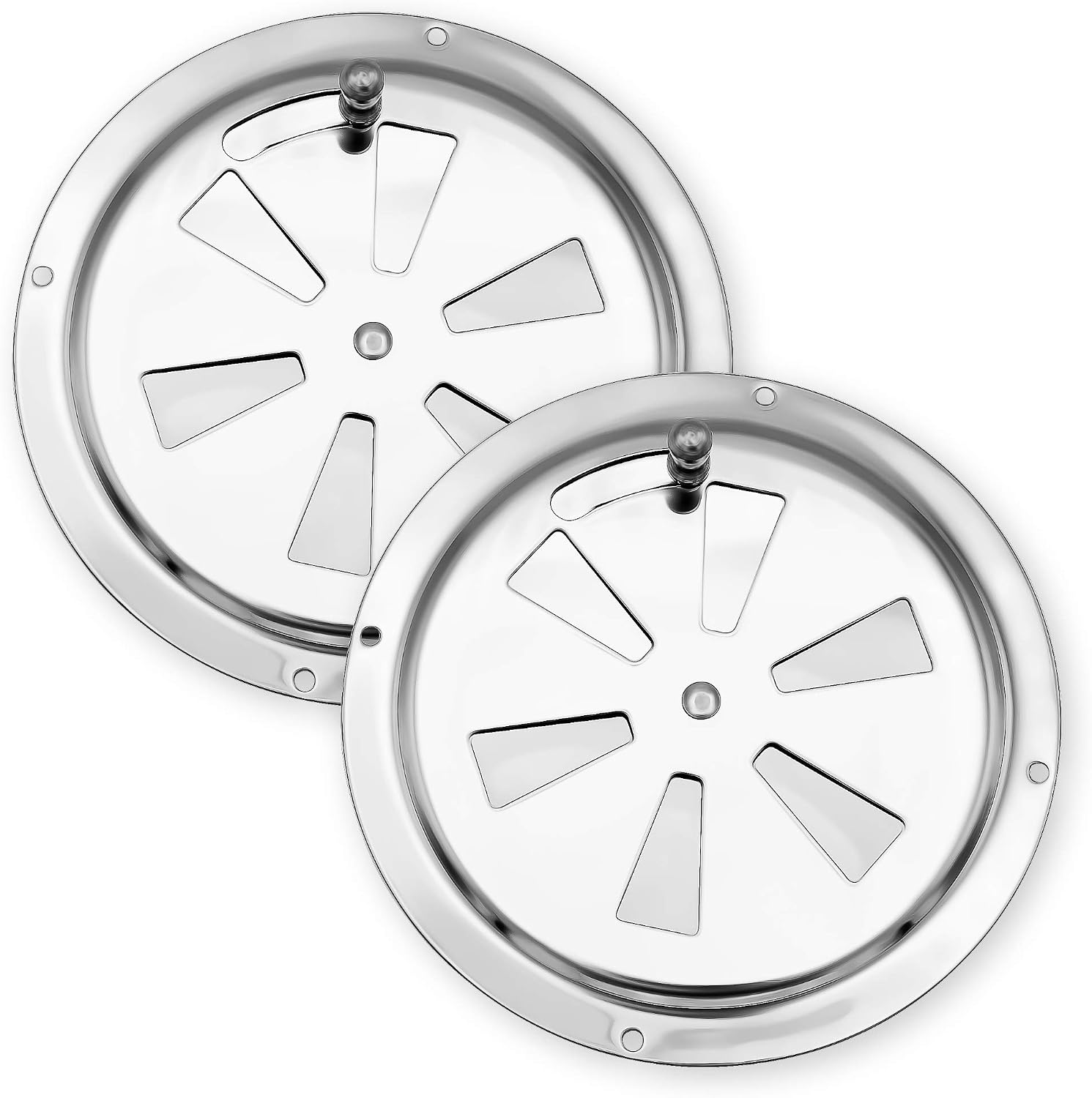 2 X Edelstahl-lüftungsrosetten Ø 125 Mm Doppelpackung Lamellenplatten Lüftungsschieber Für Grills, Boote, Wohnmobile, Häuser Usw. Abschließbarer Rundlüfter