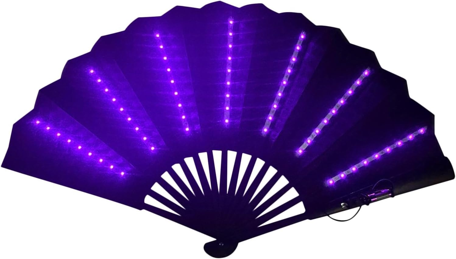 Led-handventilator – 1 Stück – Leichtes Kunststoffgehäuse – 63 Leds Für Beleuchtung Und Belüftung – Ideal Für Festivals, Bühnen, Bars Und Karneval – Kompakt Und Tragbar