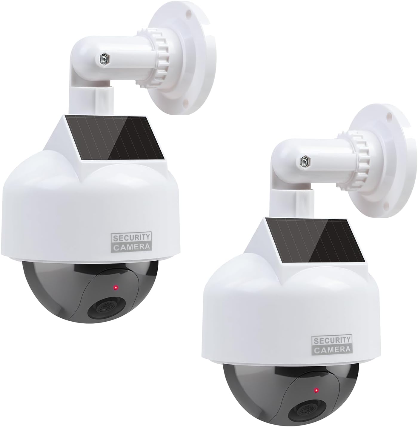 Attrappe Einer Kamera – 2er-pack – Solarkuppel – Blinkende Led – Abschreckungsmittel Für Den Innen- Und Außenbereich – Weiß
