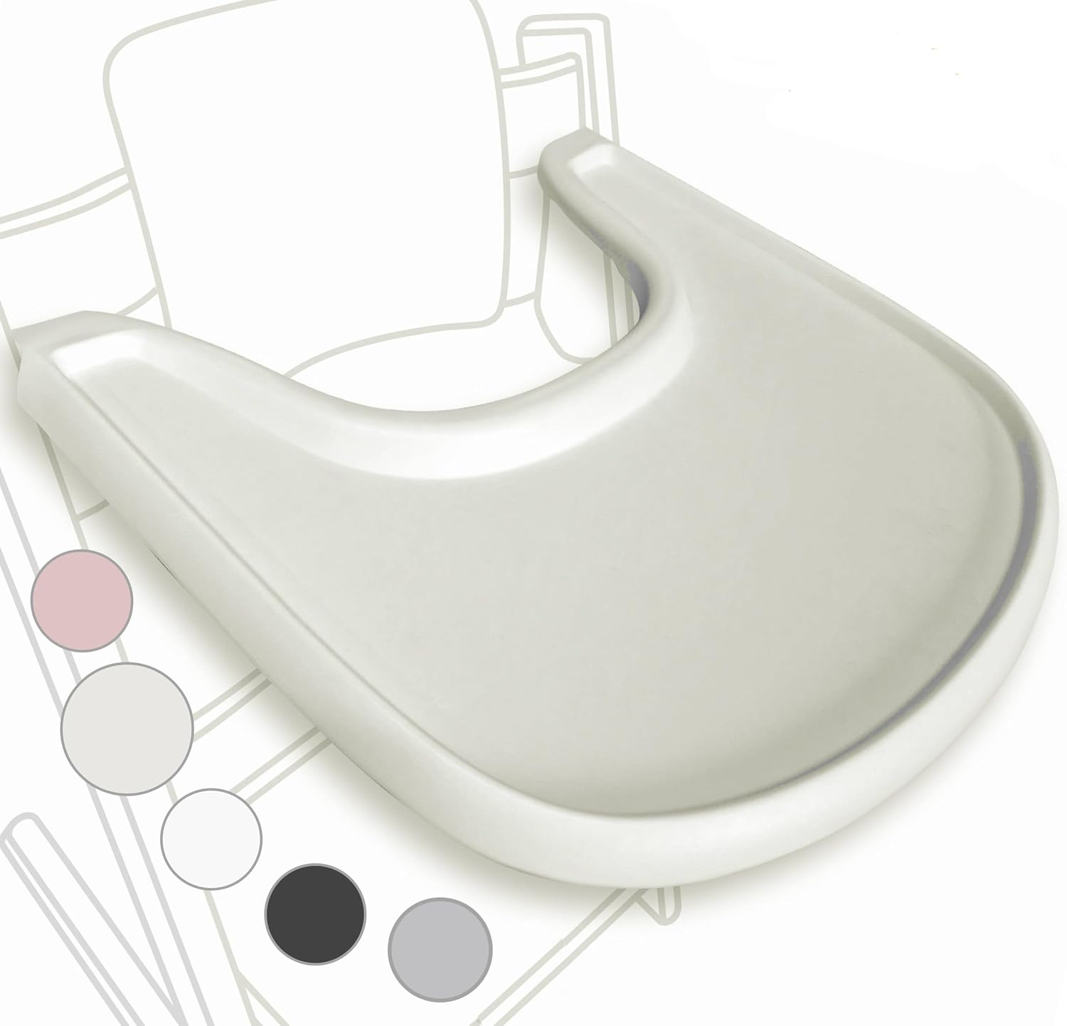 Esstablett Kompatibel Mit Dem Stokke Tripp Trapp V2+ Hochstuhl – Bpa-freier, Matter Kunststoff – Ergonomisches, Geschwungenes Design – 44,5 X 44,5 Cm