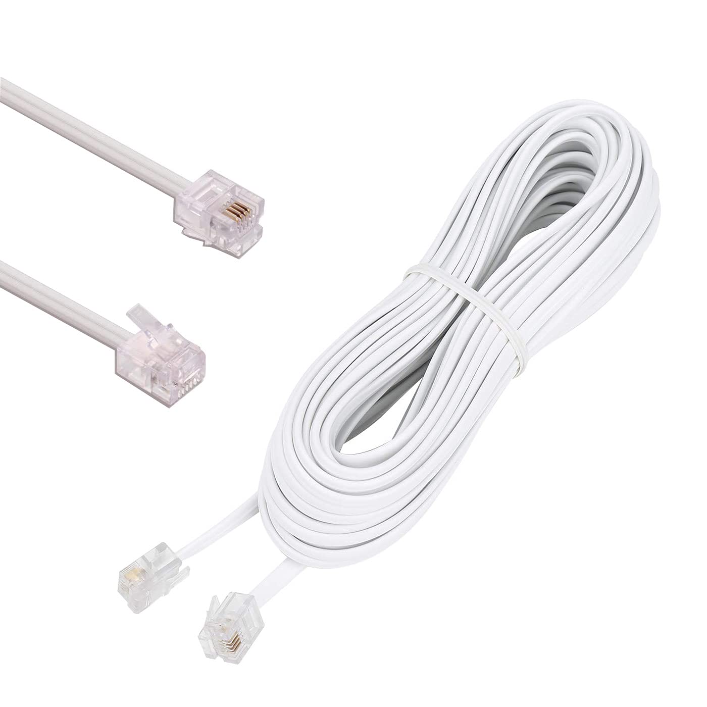 Rj11-telefonkabel – 10 M – Weiß – Highspeed – Für Modem, Router Und Fax