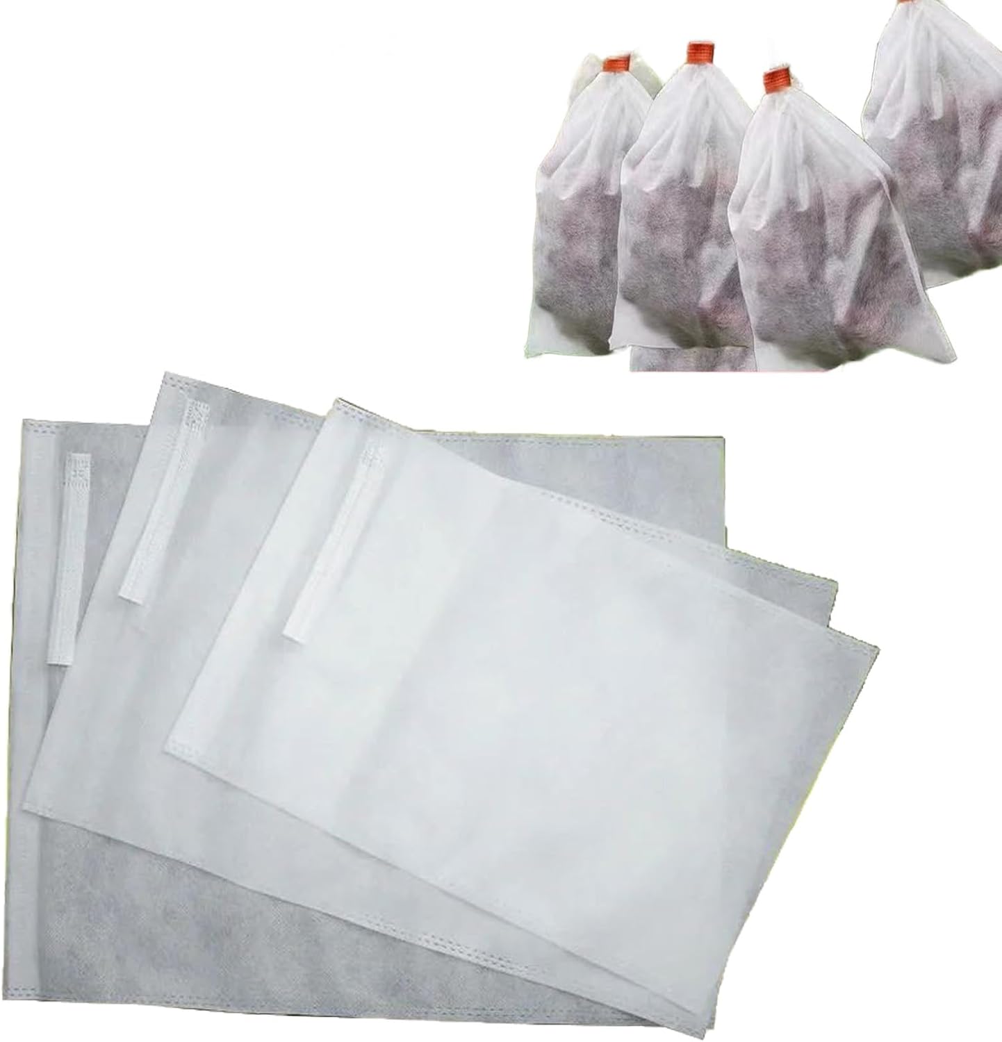 Fruchtschutzbeutel – 100 Stück – Vliesstoff – Vogel- Und Schädlingssicher – Für Weintrauben Und Erdbeeren – Mit Kordelzug